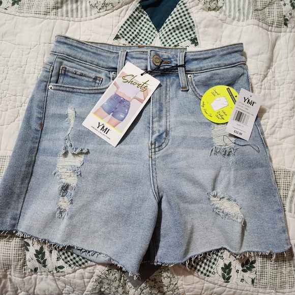 YMI Pants - YMI Light Blue Distressed Women Shorts